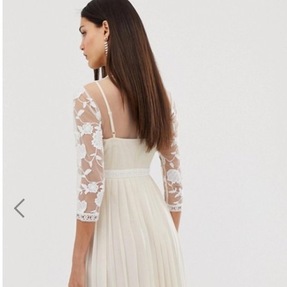 Lace Illusion Elopement, Bridal, Engagement Dress - Picture 3 of 5